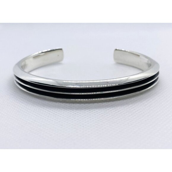 David Yurman Sterling Silver 925 Knife Edge Cuff Bracelet HEAVY! - Picture 7 of 10